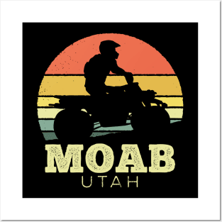 Moab Utah Quadbike Vintage Sunset Posters and Art